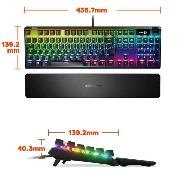 SteelSeriesゲーミングキーボード　有線★ApexPro★JP64629 ゲーミングキーボード＋リストレスト Apex Pro JP 64629 [有線