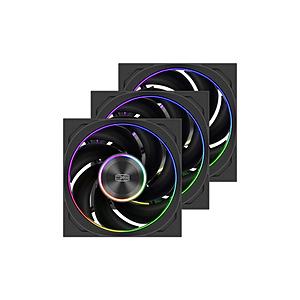 PCCOOLER ケースファン×3 [120mm /3000RPM](リバースブレード)  ブラック F7X120R-ARGB-BK3IN1 | 