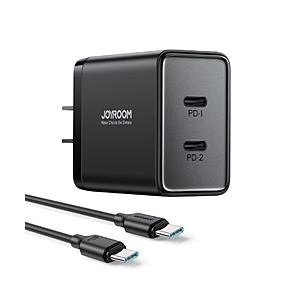 JOYROOM ACアダプター TCF09 USB-Cケーブル付きの2ポートPD対応ACアダプター   TCF09 ［USB Power Delivery対応 /2ポート］ | 
