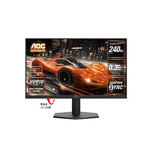 AOC(エーオーシー) 27G11ZE2/11 ゲーミングモニター  ブラック ＆ レッド ［27型 /フルHD(1920×1080) /ワイド /240Hz］ | 