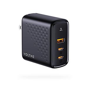 VOLTME レボ100　充電器　100W V-Dynamic TypeC・2ポート 　USB-A・1 ポート　折りたたみ式　ブラック    ［3ポート /GaN(窒化ガリウム) 採用］ | 