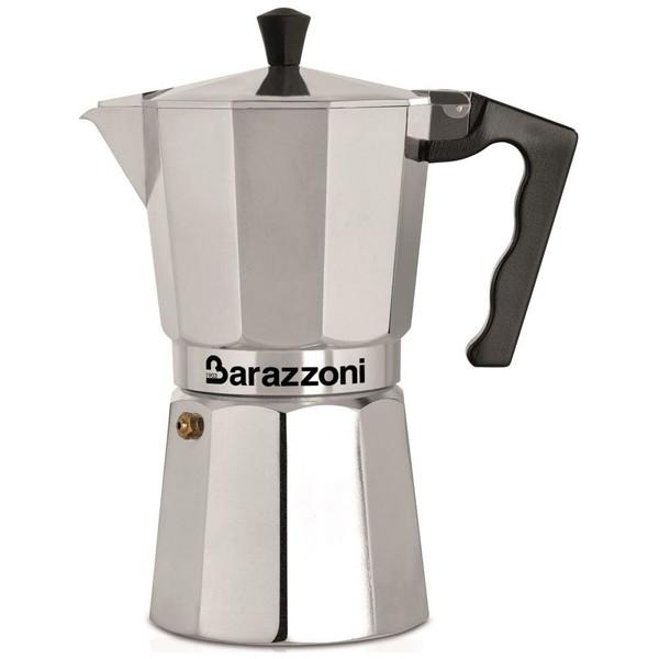 BARAZZONI 直火用 エスプレッソコーヒーメーカー9カップ LA CAFFETTIERA ALLUMINIO E COLORATA シルバー 830005509 | 