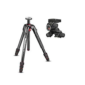 休日 Manfrotto 190go!アルミニウム4段三脚 410ギア付き雲台キット