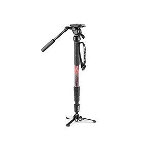 Manfrotto Element MII ビデオ一脚 フルード雲台付  レッド MVMELMIIA4LIVE ［自立式 /4段 /ビデオ雲台 /アルミ］ | Manfrotto