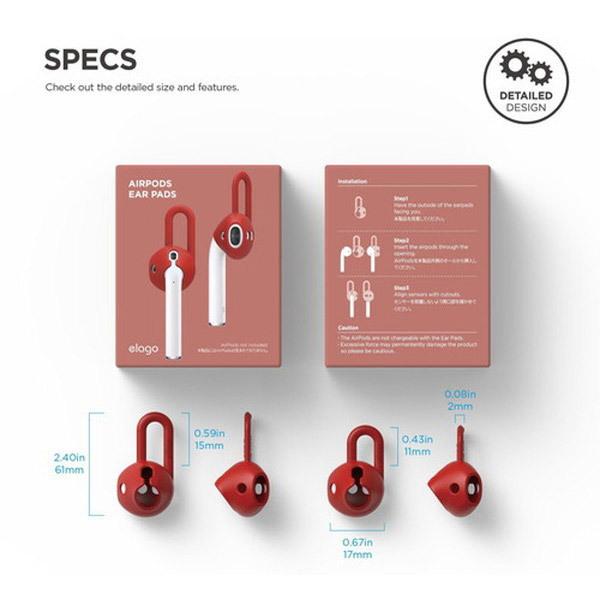ELAGO AirPods(エアーポッズ)用シリコンカバー EarPads for AirPods EL_APDCSSCED_RD レッド |  | 05