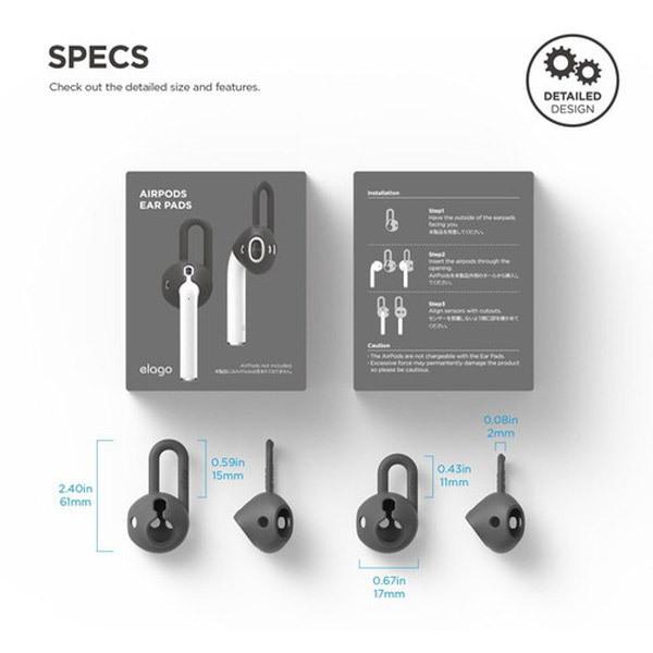 ELAGO AirPods(エアーポッズ)用シリコンカバー EarPads for AirPods EL_APDCSSCED_GY ダークグレイ 【864】 |  | 05