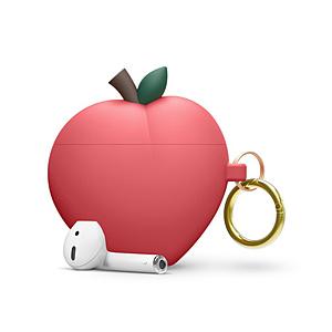 ELAGO AirPods(第2/1世代) カラビナ付きケース PEACH HANG for AirPods /AirPods 2nd Charging / AirPods 2nd Wireless (Red)  Red EL_APACSSCPN_RD | 
