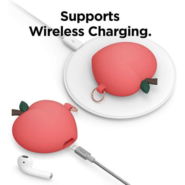 ELAGO AirPods(第2/1世代) カラビナ付きケース PEACH HANG for AirPods /AirPods 2nd Charging / AirPods 2nd Wireless (Red)  Red EL_APACSSCPN_RD |  | 04