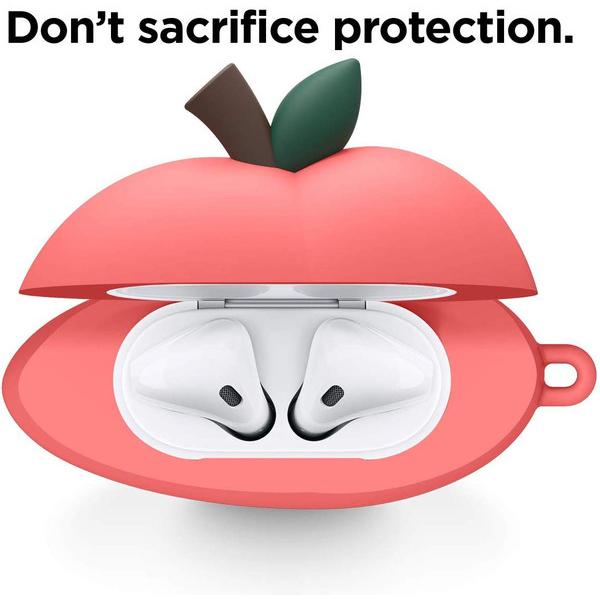 ELAGO AirPods(第2/1世代) カラビナ付きケース PEACH HANG for AirPods /AirPods 2nd Charging / AirPods 2nd Wireless (Red)  Red EL_APACSSCPN_RD |  | 05