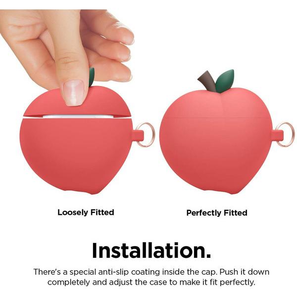 ELAGO AirPods(第2/1世代) カラビナ付きケース PEACH HANG for AirPods /AirPods 2nd Charging / AirPods 2nd Wireless (Red)  Red EL_APACSSCPN_RD |  | 06