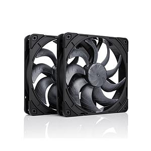 NOCTUA ケースファンｘ2 [140mm /1500RPM] スクエアフレーム chromax.black NF-A14X25-G2-PWM-SX2-PP-CH-BK | 