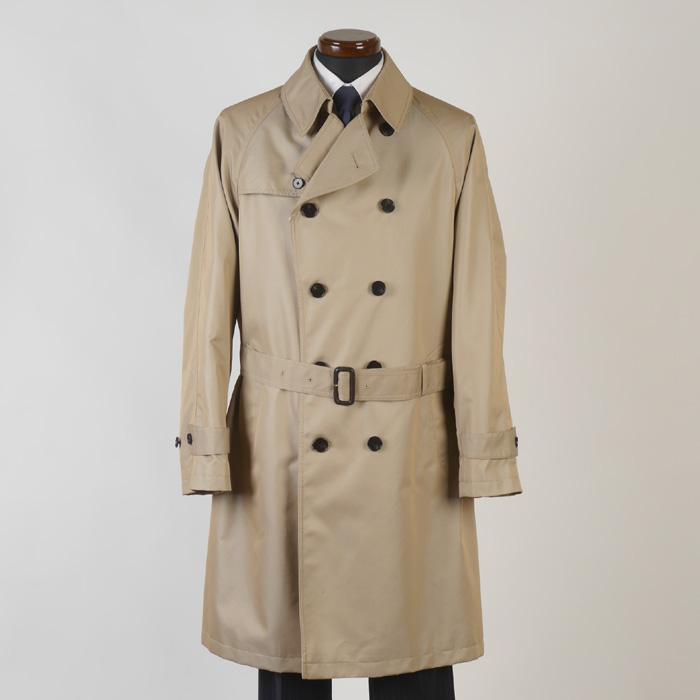 訳あり ダブル トレンチコート メンズ LL 3Lサイズ 綿混素材 良質ツヤ