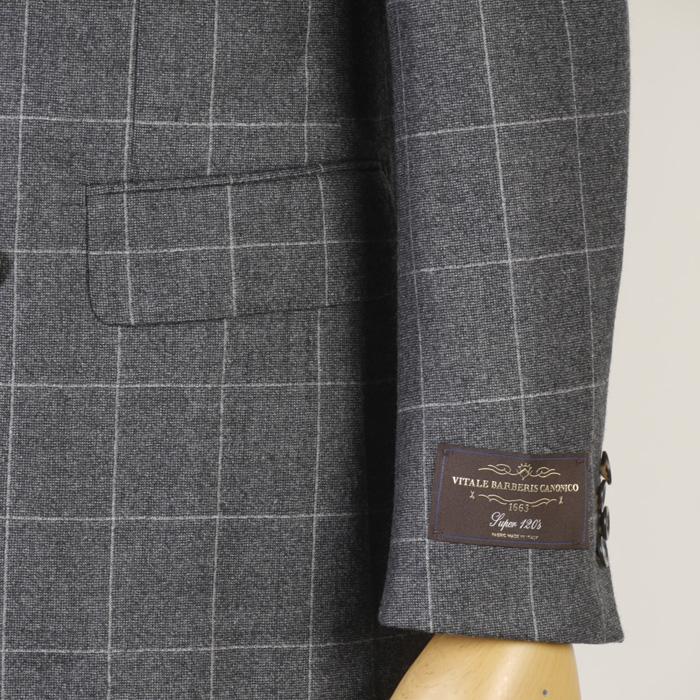 スーツカノニコ CANONICO ダブル6釦 ノータック スリム ビジネススーツ