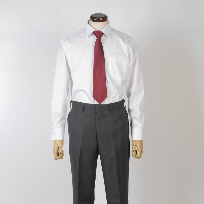 レギュラーカラー 長袖白無地シャツ剣道審判用 超形態安定 抗菌消臭