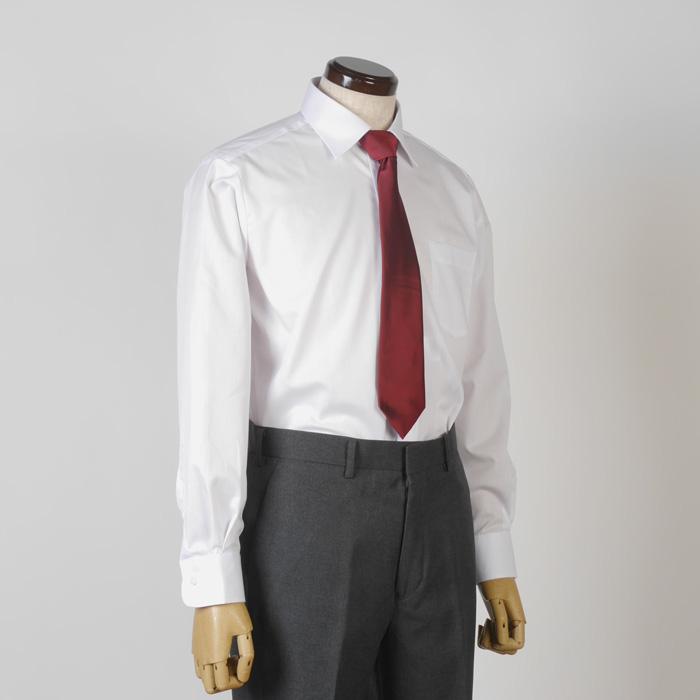レギュラーカラー 長袖白無地シャツ剣道審判用 超形態安定 抗菌消臭