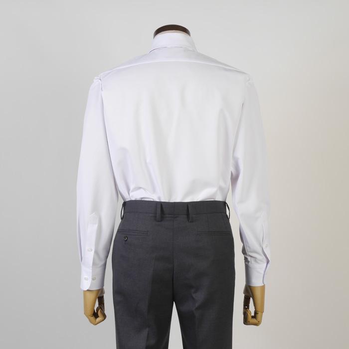 レギュラーカラー 長袖白無地シャツ剣道審判用 ニット ストレッチ ノー