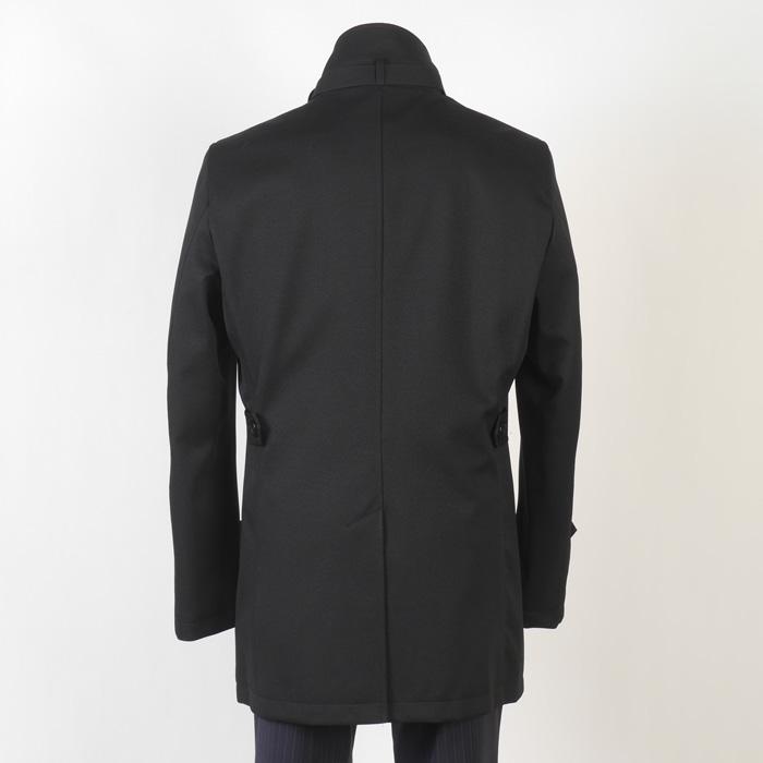 スタンドカラー コート メンズ斜めストライプ調 前身縦ダーツ