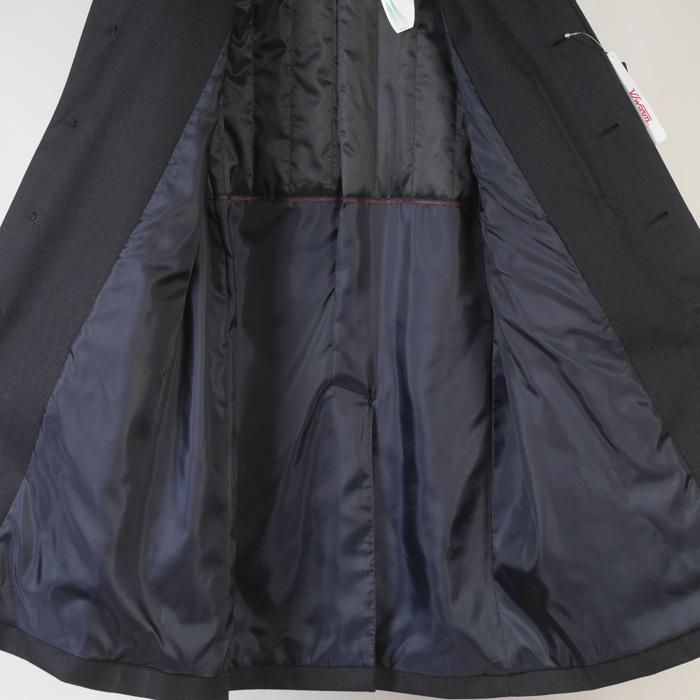 ステンカラー コート メンズ背裏、袖裏中綿入り 張り艶あるウール混紡