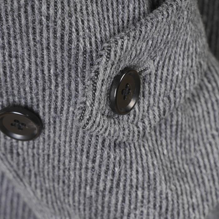 スタンドカラー コート メンズショート丈 ウールブレンド 斜め