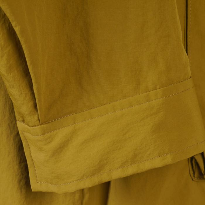 マスタードカラースタンドカラー アウター スタンドカラー フードイン コート メンズ Lサイズ ビジネス