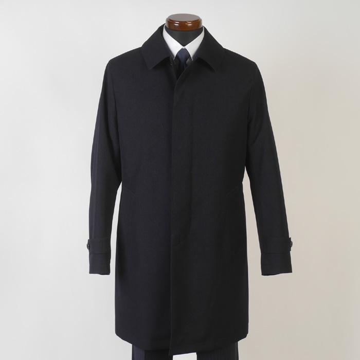 ステンカラーコート メンズ Mサイズ ビジネス カジュアル良質素材 濃紺