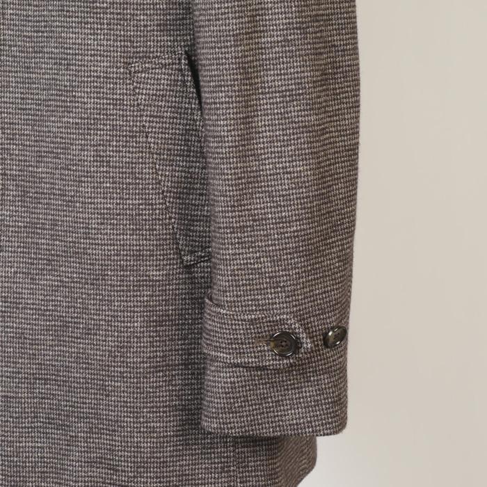 スタンドカラー コート ウール100％ メンズ Lサイズ 織り柄 ビジネス