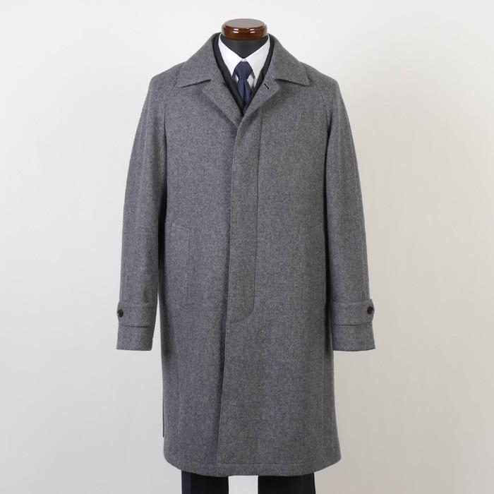 ステンカラー コート 2WAY メンズ毛100％素材 Lサイズ ビジネスコート