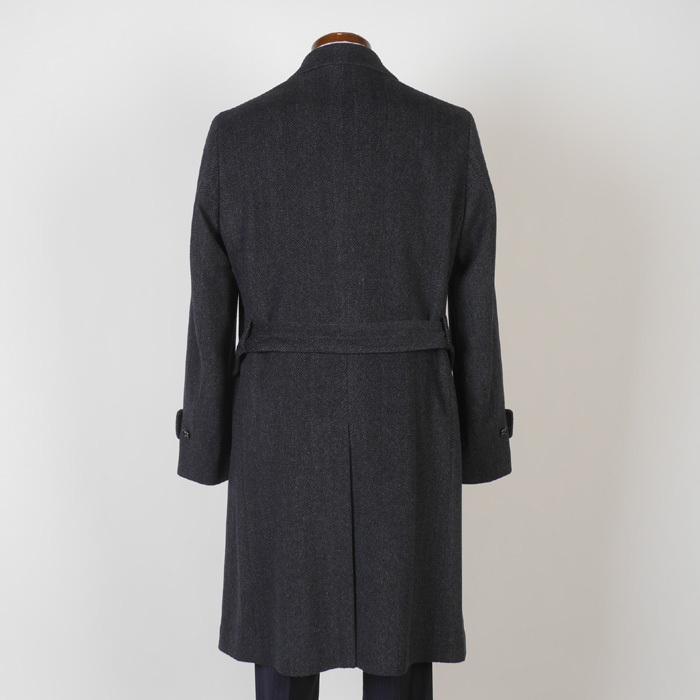 ブラックチェスターコート ストライプ装飾 リナシメント RINASCIMENTO ストライプチェスターコート （var