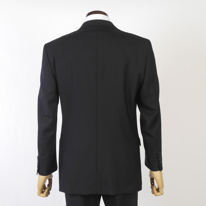 礼服1タック ダブル4釦 ブラックフォーマル スーツ メンズ濃染加工