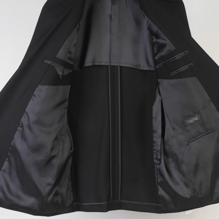 礼服1タック ダブル4釦 ブラックフォーマル スーツ メンズ濃染加工