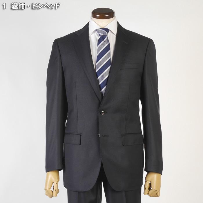 スーツ Loropiana ロロピアーナ「365」Super130'sノータック スリム ビジネス スーツ メンズ本水牛釦使用 全2柄 48000 bi tRS3059aの画像