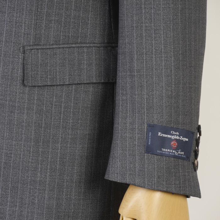 スーツ ErmenegildoZegna ゼニア「TROPICAL JASPE」トロピカルジャスペノータック スリム ビジネス スーツ メンズ本水牛釦使用  bi 48000 tRS7002の画像