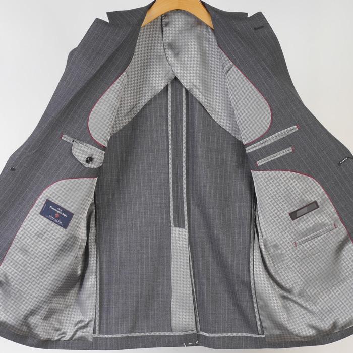 スーツ ErmenegildoZegna ゼニア「TROPICAL JASPE」トロピカルジャスペノータック スリム ビジネス スーツ メンズ本水牛釦使用  bi 48000 tRS7002の画像