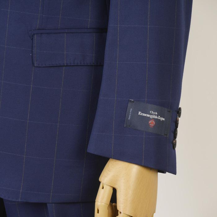 スーツ ErmenegildoZegna ゼニア ノータック スリム ビジネス スーツ メンズ AB体 ウール&コットン 本水牛釦使用 全2柄 51000 bi tRS8044abの画像