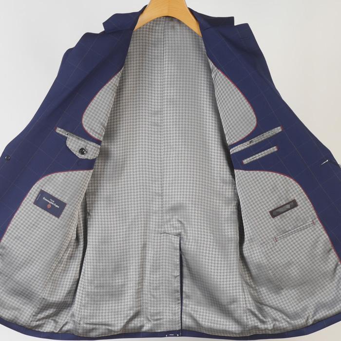 スーツ ErmenegildoZegna ゼニア ノータック スリム ビジネス スーツ メンズ AB体 ウール&コットン 本水牛釦使用 全2柄 51000 bi tRS8044abの画像