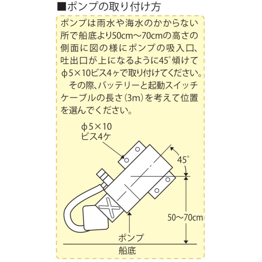 ●工進 BK-12 ●付属品付き●工進オンラインショップ● ビルジキング 12V BK12 ハイパワー ビルジポンプ 日立ビルジ BP-190-J50｜y-square｜04