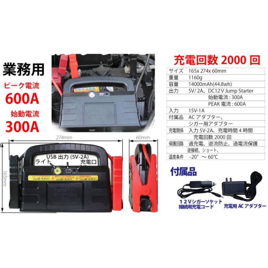 マルチジャンプスターター FCJ2600 Pro  DC12V　スターター　ムサシトレーディング  FCJ-2600｜y-square｜02