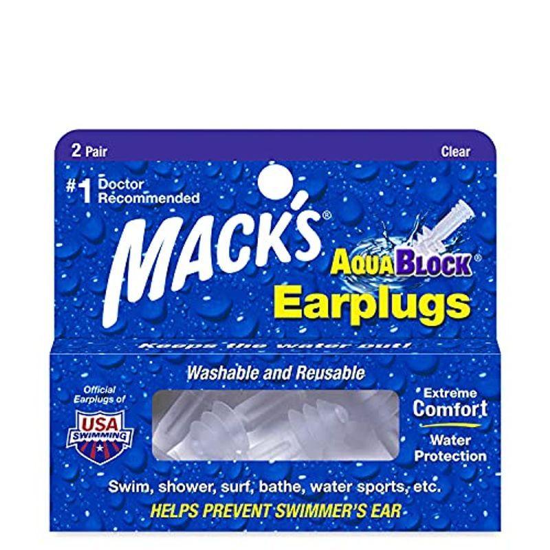 MACKS 耳栓 アクアブロック シリコン製 4個入り クリア