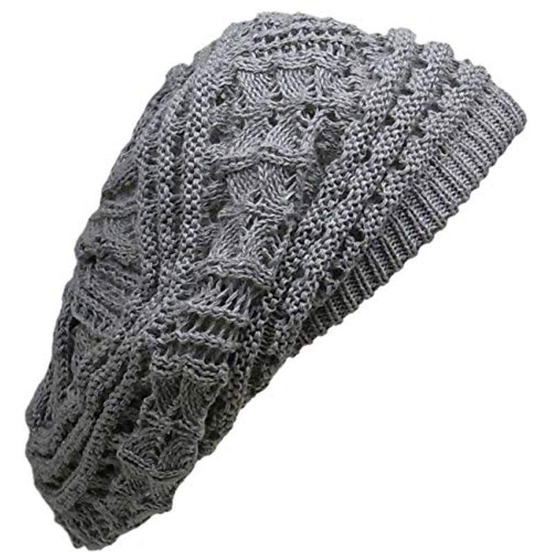 ディグズハット Digzhat サマーコットンデザイン編みニットベレー帽 薄手 レディース メンズ ニット帽 帽子 グレー 返品交換不可