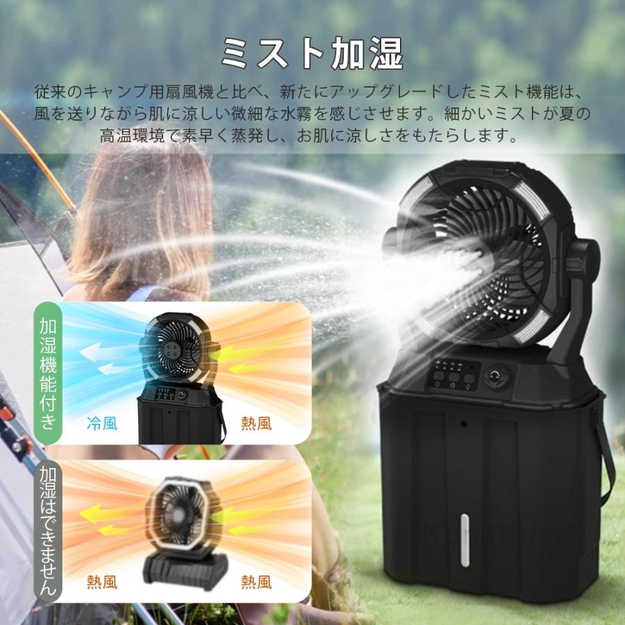 扇風機 キャンプ 卓上扇風機 アウトドア 20000mAh LED照明 無
