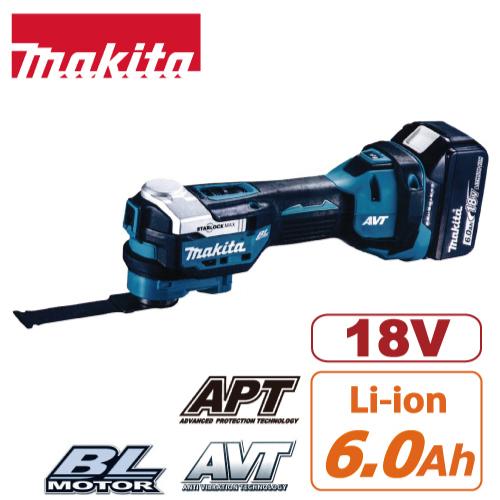 マキタ 充電式マルチツール TM52DRG 18V 6.0Ah バッテリBL1860B、充電 