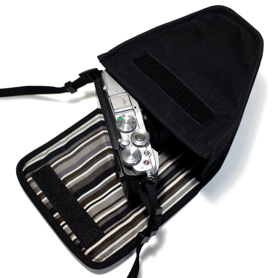 Suono オリンパスペン E-P7 ケース (ブラック・アルバグレイ) 40