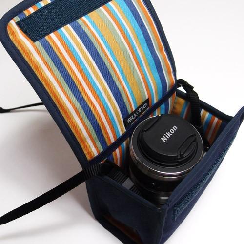 Nikon1 J5ケース−ダブルズームレンズ用（ネイビー）--suono（スオーノ