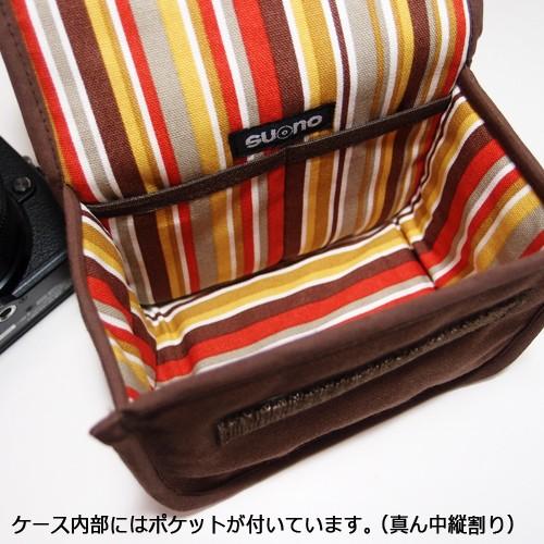 LUMIX TX2ケース --カラビナ付（ブラック・ボルドーストライプ