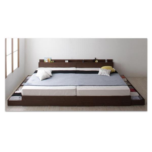 A7人気シール帳 棚・コンセント・収納付き大型モダンデザインベッド Cedric セドリック ベッドフレームのみ ワイドK240(SD×2) 【VQL1528135907】(55702円)