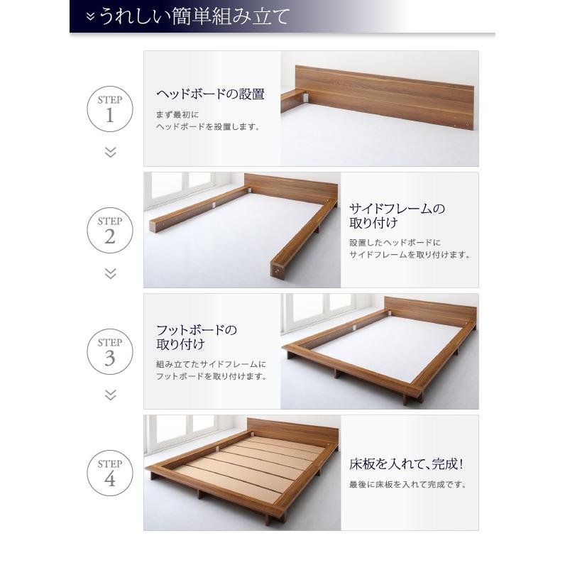 ⭐公式品⭐ シンプルモダンデザインフロアローステージベッド Gunther ギュンター マルチラススーパースプリングマットレス付き クイーン(Q×1） 【T1501276797】(54723円)