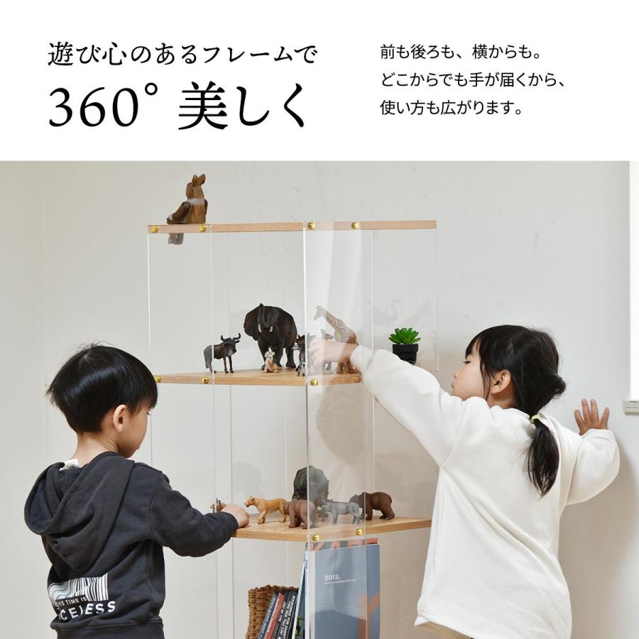 アクリルラック 3段 キャスター付き オープンラック クリア 透明 ナチュラル おしゃれ デザイン 北欧 シンプルモダン かわいい 飾り棚 見せる収納 ディスプレイ_13