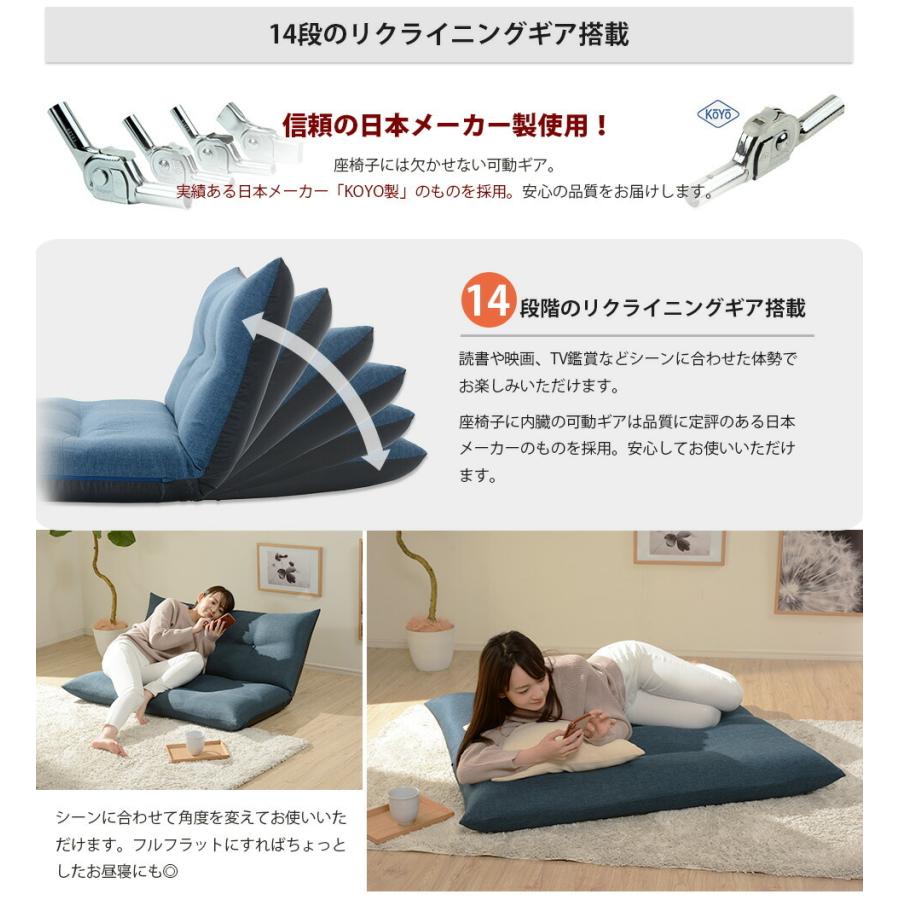 ローソファー コンパクト 2人掛け座椅子 日本製 リクライニング 胡坐