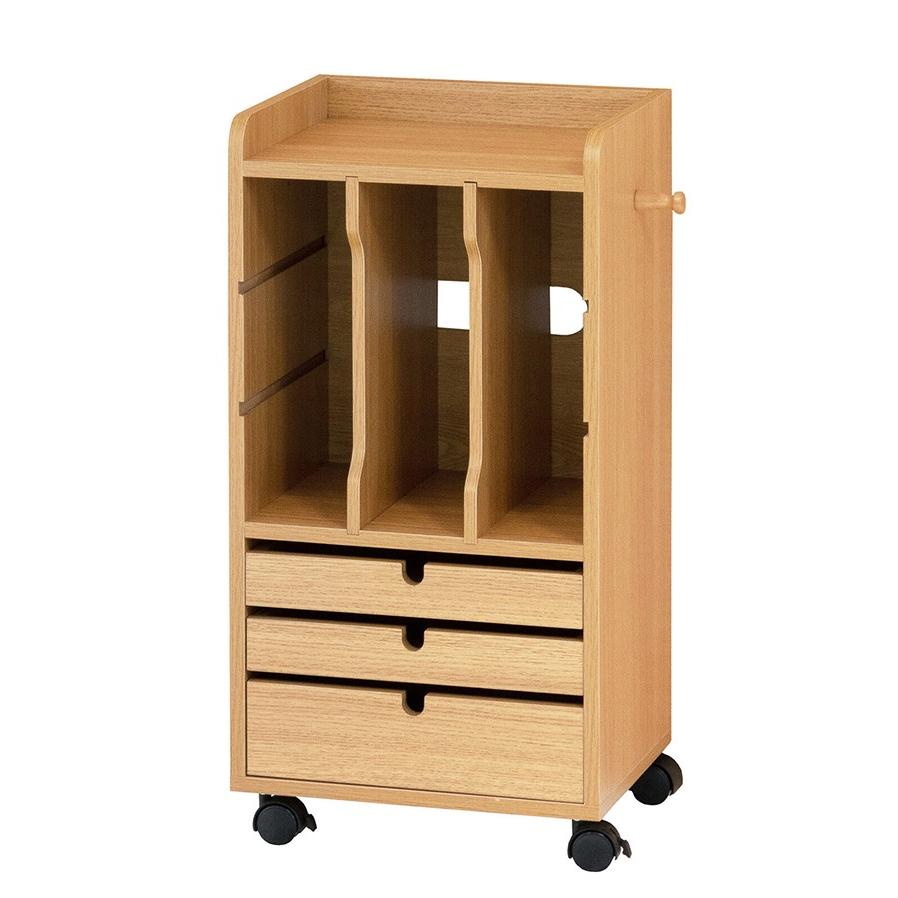 リビングワゴン ランドセルラック a4ファイル キャスター付き 木製 書斎 子供部屋 コンパクト 本棚 収納ラック おしゃれ