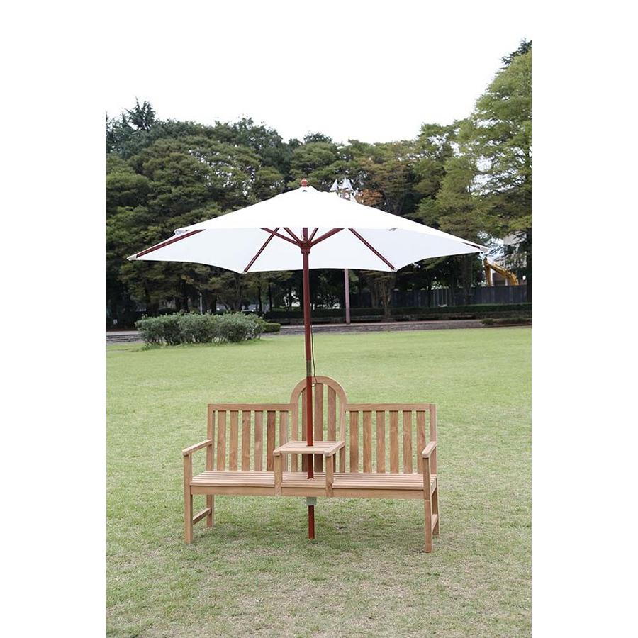 おしゃれ人気 アンブレラベンチ ガーデンベンチ 木製 完成品 ガーデンファニチャー 長椅子 屋外 庭 エクステリア アウトドア アームチェア 肘掛け 肘あり 美しい Gestion Etechnologies Shop